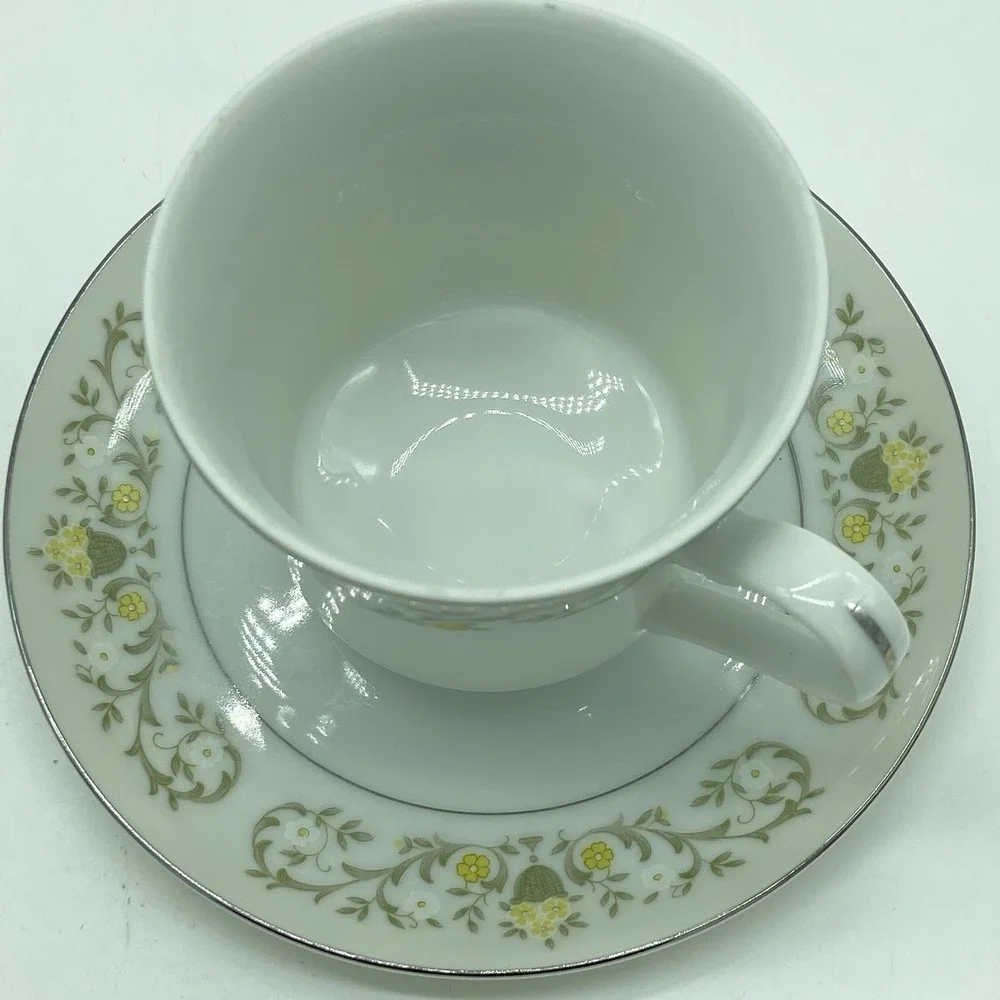 Sterling China Co. Florentine Cups & Saucers Set Of 3 Shabby Chic Cottagecore